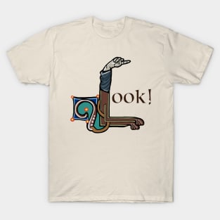 Look! Manicule W 14C Maastricht Psalter parody T-Shirt